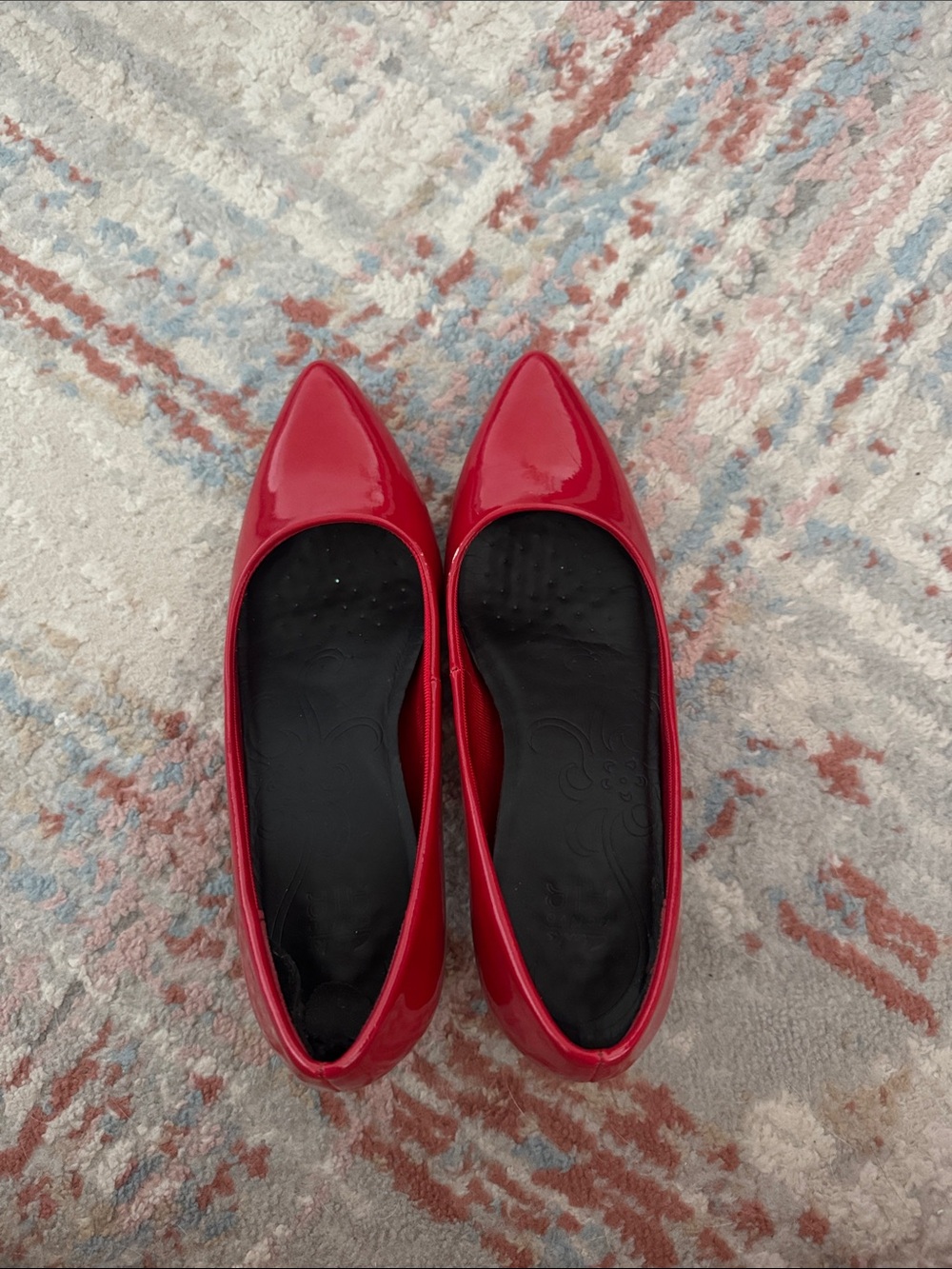 easy street Red Patent Pointed-Toe Flats
